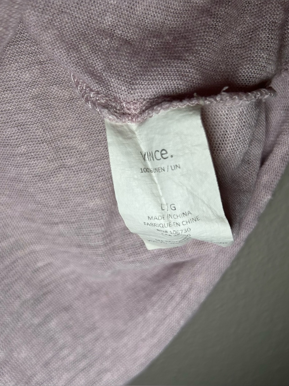 Vince 100% Linen Boxy V Neck Short Sleeve Blouse Top Women’s Size Large - Picture 8 of 8